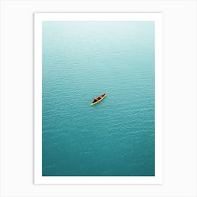 Canoe On A Glacial Lake Art Print