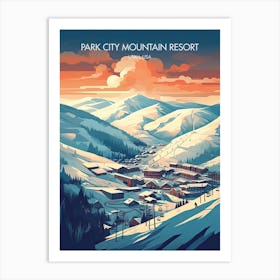 Poster Of Park City Mountain Resort   Utah, Usa, Ski Resort Illustration 1 Art Print