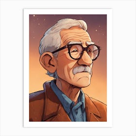 Old Man With Glasses Art Print