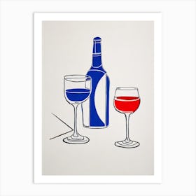 Aviation 1 Picasso Line Drawing Cocktail Poster Art Print