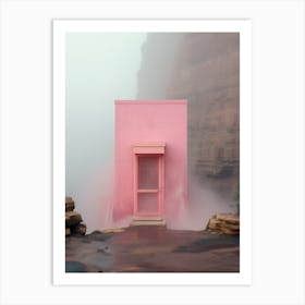 Pink House In The Fog 1 Art Print