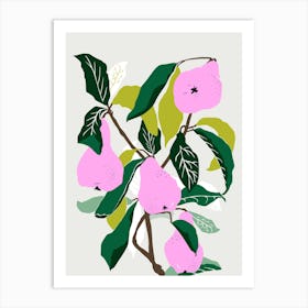 Pears in pink Art Print