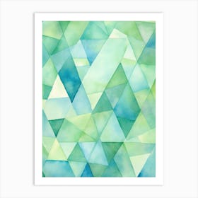 Abstract Watercolor Triangles 1 Art Print