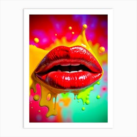 Psychedelic Kiss Art Print