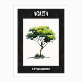 Acacia Tree Pixel Illustration 3 Poster Art Print
