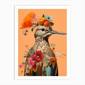 Bird With A Flower Crown Dunlin 2 Art Print