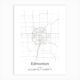 Edmonton,Canada Minimalist Map Art Print