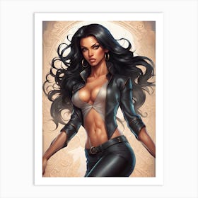 Beautiful African American In Tight Black Clothing Art Print