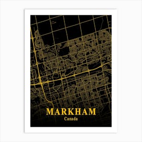 Markham Gold City Map 1 Art Print