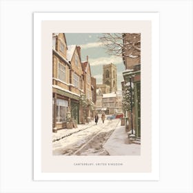 Vintage Winter Poster Canterbury United Kingdom 5 Art Print