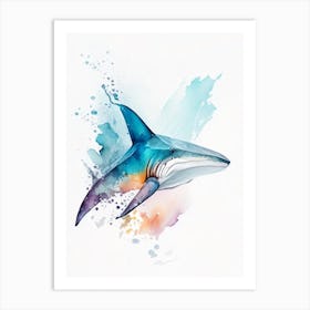 Brown Smoothhound Shark Watercolour Art Print