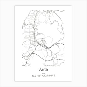 Arita,Japan Minimalist Map Art Print