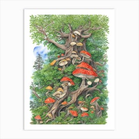 Fungus Tree Art Print