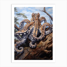 Mimic Octopus Illustration 1 Art Print