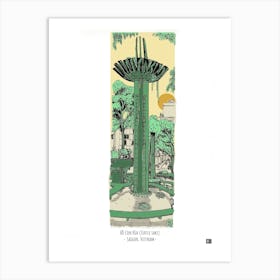 Turtle Lake Saigon Vietnam Digital Illustration Art Print