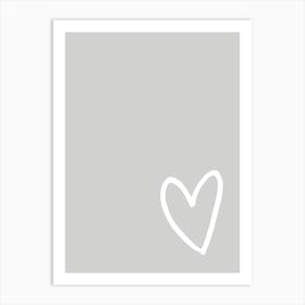 Grey Heart Art Print