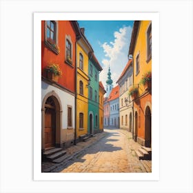 Street Scene In Czech Republic Art Print