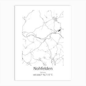 Nohfelden,Germany Minimalist Map Art Print