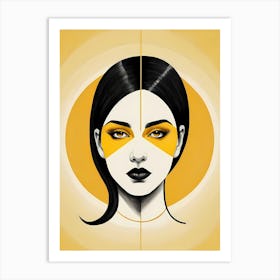 Minimalism Geometric Woman Portrait Pop Art (44) Art Print
