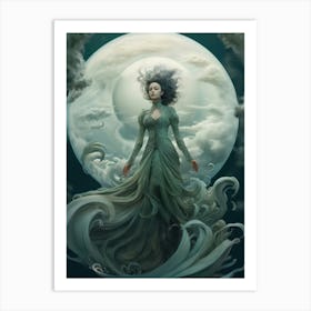 woman in the cloud Art Print