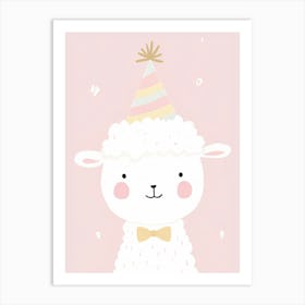 Birthday Llama, Ballerina nursery wall art, kids room prints, playroom decor Art Print