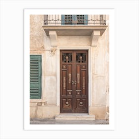 Door Of A Building With Shutters Art Print