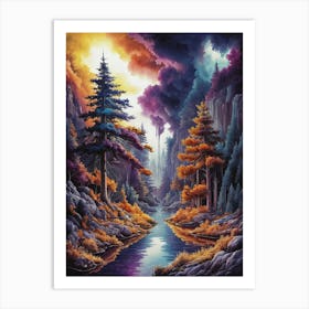 'Sunset Forest' Art Print