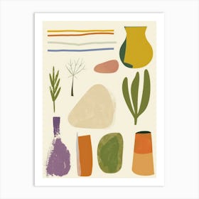 Cute Objects Abstract Illustration 16 Art Print