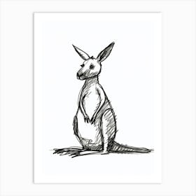 B&W Kangaroo Art Print