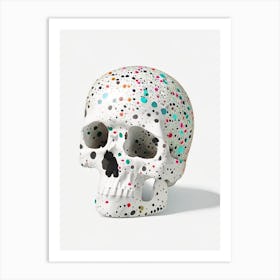 Skull With Terrazzo Patterns 1 Kawaii Art Print