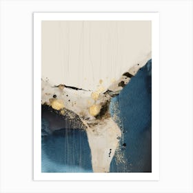 Navy Blue Gold Abstract 1 1 Art Print