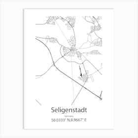 Seligenstadt,Germany Minimalist Map Art Print