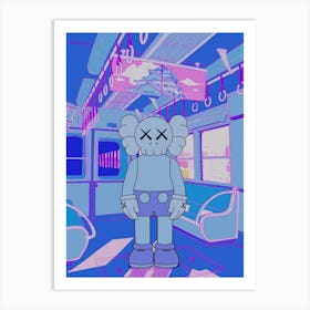 kaws in train Art Print