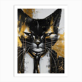 Cat In A Suit 6 Art Print