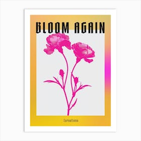 Hot Pink Carnations 3 Poster Art Print