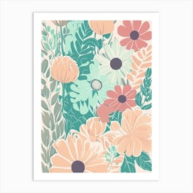 Pastel Floral Pattern 2 Art Print