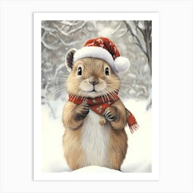 Santa Hamster 1 Art Print