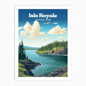 Isle Royale National Park Michigan Outdoor Travel Art Art Print