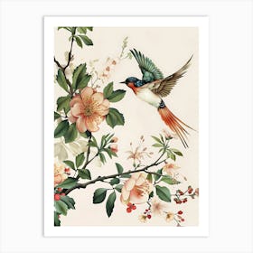 Bird Flowers Chinese Style 9 Art Print