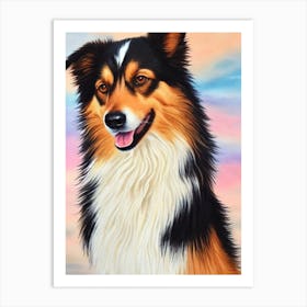 Collie 3 Watercolour Dog Art Print