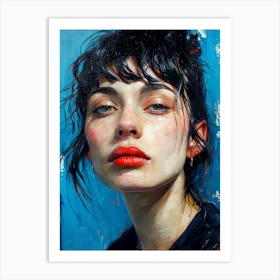 Portrait Of A Woman painting 3 Art Print