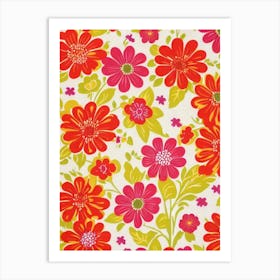 Bellflower Floral Print Retro Pattern 1 Flower Art Print