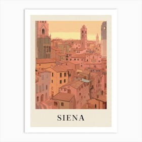 Siena Vintage Pink Italy Poster Art Print