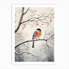 Winter Bird Painting Cowbird 1 Art Print