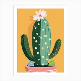 Easter Cactus Plant Minimalist Illustration 3 Art Print