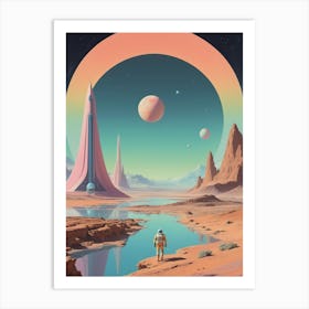 Alien Landscape vintage retro sci-fi art 1 Art Print