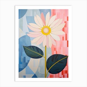 Oxeye Daisy 1 Hilma Af Klint Inspired Pastel Flower Painting Art Print