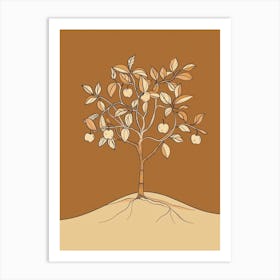 Apple Tree Minimalistic Drawing 4 Art Print