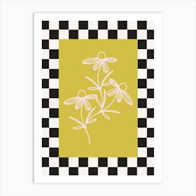 Modern Checkered Flower Poster  10 Art Print
