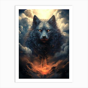 Wolf In The Clouds 5 Art Print